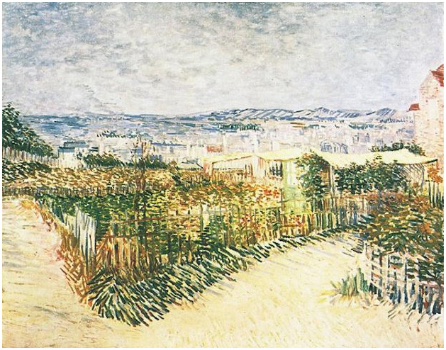 Vincent van Gogh Huertos en Montmartre Painting Vincent van Gogh's Huertos en Montmartre Painting