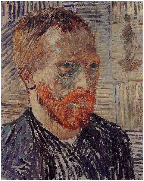 Vincent van Gogh Autorretrato con un grabado japonés Painting Vincent van Gogh's Autorretrato con un grabado japonés Painting