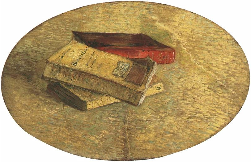 Vincent van Gogh Naturaleza muerta con tres libros Painting Vincent van Gogh's Naturaleza muerta con tres libros Painting