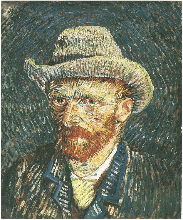 Vincent van Gogh Autorretrato con sombrero de fieltro gris Painting Vincent van Gogh's Autorretrato con sombrero de fieltro gris Painting