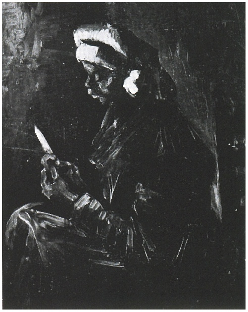 Vincent van Gogh Mujer campesina peleando papas Painting Vincent van Gogh's Mujer campesina peleando papas Painting