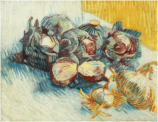 Vincent van Gogh Still Life with Red Cabbages and Onions Painting Vincent van Gogh's Still Life with Red Cabbages and Onions Painting