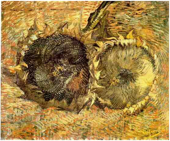 Vincent van Gogh Dos girasoles cortados Painting Vincent van Gogh's Dos girasoles cortados Painting