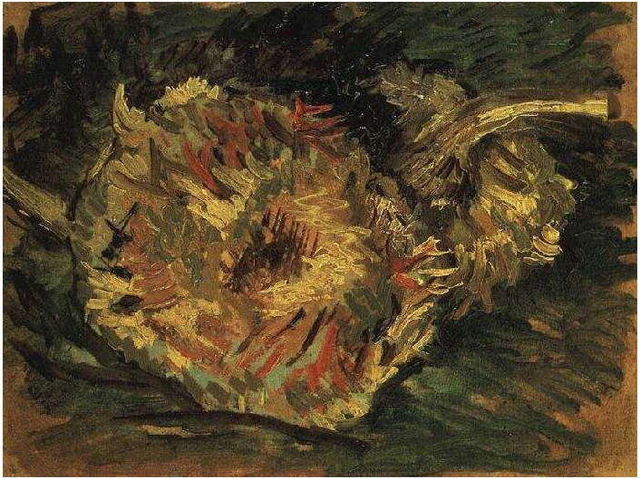 Vincent van Gogh Dos girasoles cortados Painting Vincent van Gogh's Dos girasoles cortados Painting