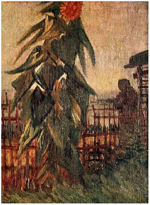 Vincent van Gogh Jardín con girasoles Painting Vincent van Gogh's Jardín con girasoles Painting