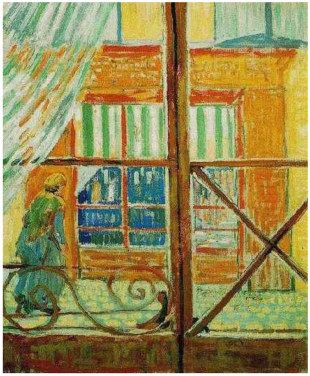 Vincent van Gogh Una tienda de un charcutero, Vista desde una ventana Painting Vincent van Gogh's Una tienda de un charcutero, Vista desde una ventana Painting