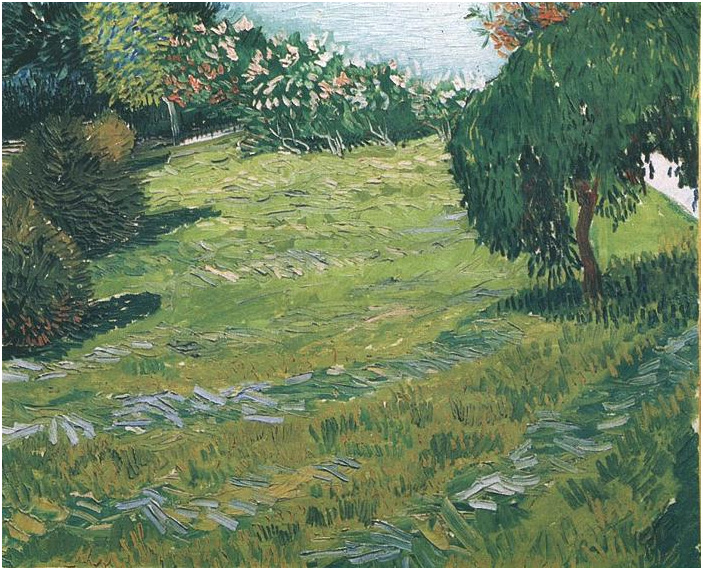 Vincent van Gogh Césped soleado en un parque público Painting Vincent van Gogh's Césped soleado en un parque público Painting