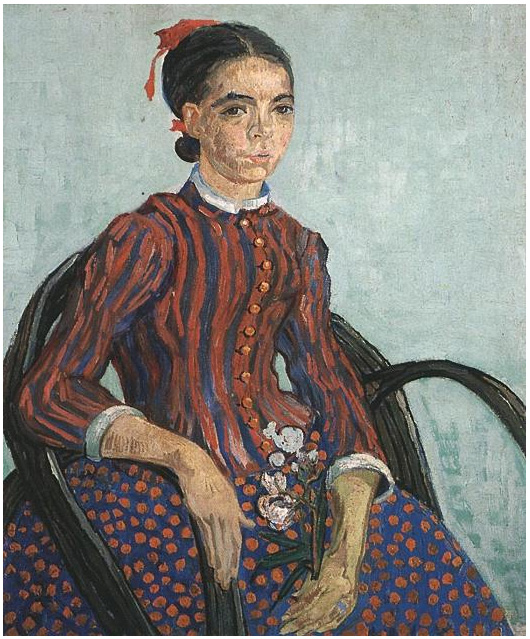 Vincent van Gogh La Mousmé, Sitting Painting Vincent van Gogh's La Mousmé, Sitting Painting