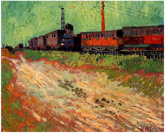 Vincent van Gogh Railway Carriages Painting Vincent van Gogh's Railway Carriages Painting