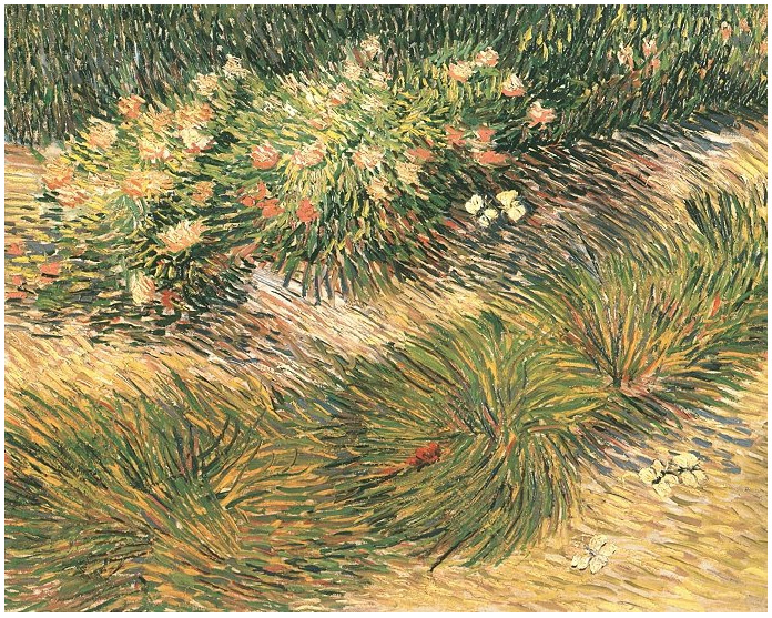 Vincent van Gogh Hierba y mariposas Painting Vincent van Gogh's Hierba y mariposas Painting