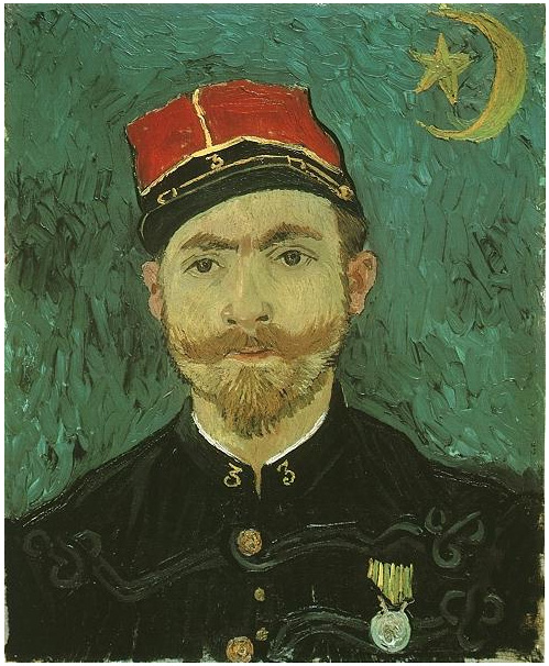 Vincent van Gogh Retrato de Milliet, segundo teniente del Zouaves Painting Vincent van Gogh's Retrato de Milliet, segundo teniente del Zouaves Painting
