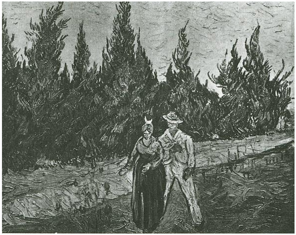 Vincent van Gogh Los amantes: El Jardín del Poeta IV Painting Vincent van Gogh's Los amantes: El Jardín del Poeta IV Painting