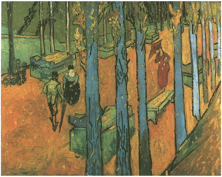 Vincent van Gogh Les Alyscamps: Caen las hojas de otoño Painting Vincent van Gogh's Les Alyscamps: Caen las hojas de otoño Painting
