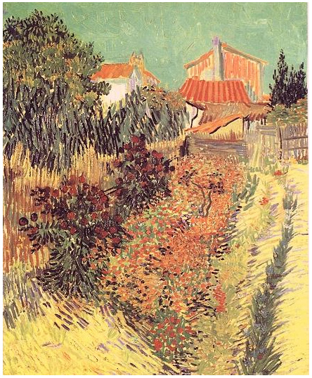 Vincent van Gogh Garden Behind a House Painting Vincent van Gogh's Garden Behind a House Painting