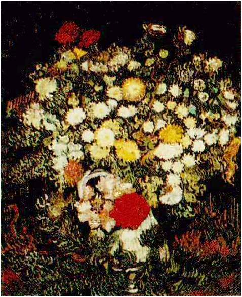 Vincent van Gogh Los crisantemos y flores silvestres en un florero Painting Vincent van Gogh's Los crisantemos y flores silvestres en un florero Painting