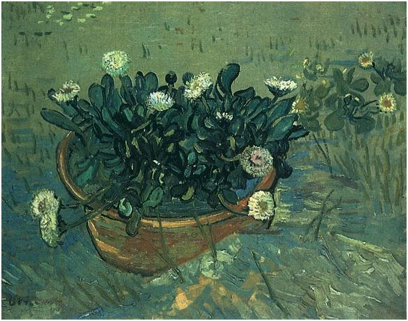 Vincent van Gogh Naturaleza muerta: Cuenco con margaritas Painting Vincent van Gogh's Naturaleza muerta: Cuenco con margaritas Painting