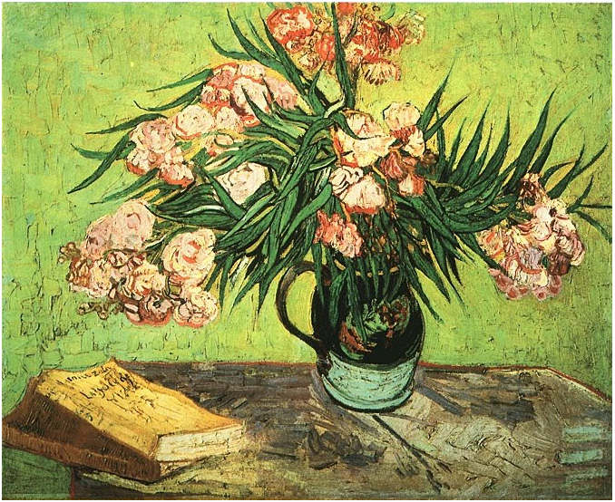 Vincent van Gogh Still Life: Vase with Oleanders and Books Painting Vincent van Gogh's Still Life: Vase with Oleanders and Books Painting