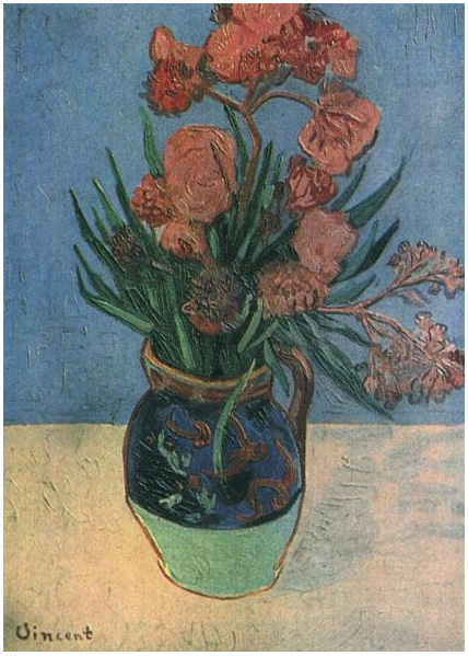 Vincent van Gogh Naturaleza muerta: Vaso con adelfas Painting Vincent van Gogh's Naturaleza muerta: Vaso con adelfas Painting