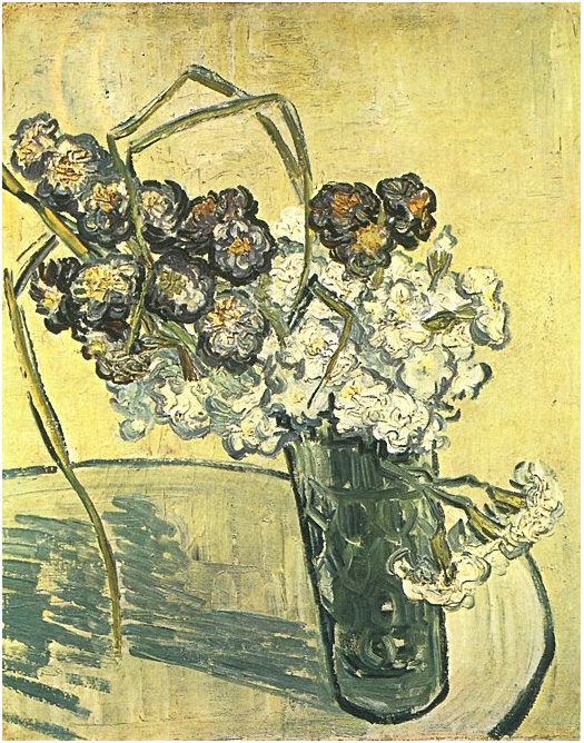 Vincent van Gogh Naturaleza muerta: Vaso con claveles Painting Vincent van Gogh's Naturaleza muerta: Vaso con claveles Painting