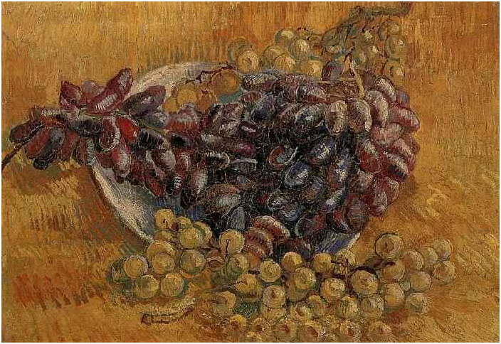 Vincent van Gogh Naturaleza muerta con uvas Painting Vincent van Gogh's Naturaleza muerta con uvas Painting