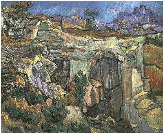 Vincent van Gogh Entrada de una cantera cerca de Saint-Rémy Painting Vincent van Gogh's Entrada de una cantera cerca de Saint-Rémy Painting