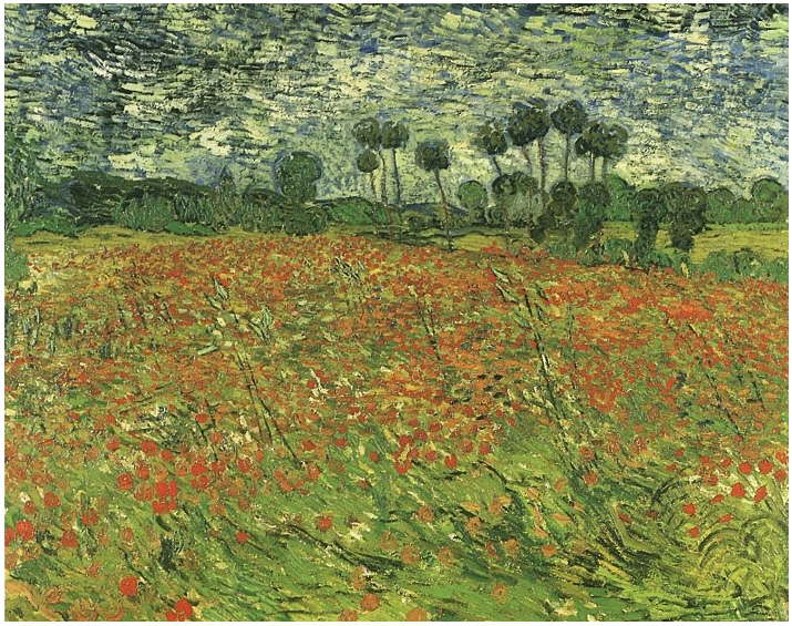 Vincent van Gogh Campo con amapolas Painting Vincent van Gogh's Campo con amapolas Painting