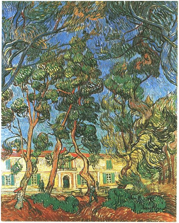 Vincent van Gogh Árboles en el jardín del Hospital de San Pablo Painting Vincent van Gogh's Árboles en el jardín del Hospital de San Pablo Painting