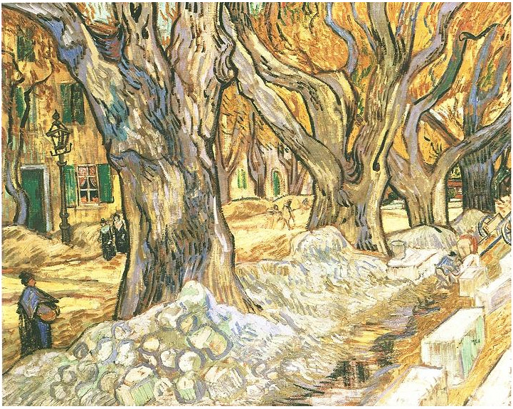 Vincent van Gogh Los peones camineros Painting Vincent van Gogh's Los peones camineros Painting