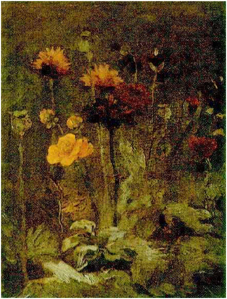 Vincent van Gogh Naturaleza muerta con Scabiosa y Ranunculus Painting Vincent van Gogh's Naturaleza muerta con Scabiosa y Ranunculus Painting