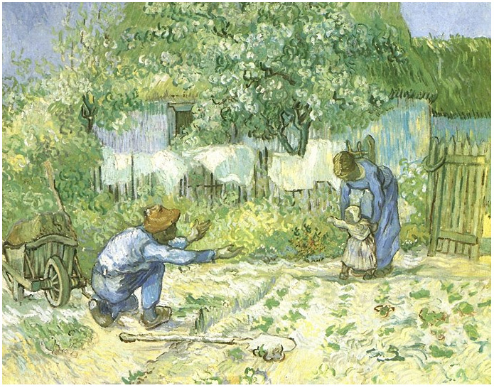 Vincent van Gogh's First Steps (after Millet) Painting