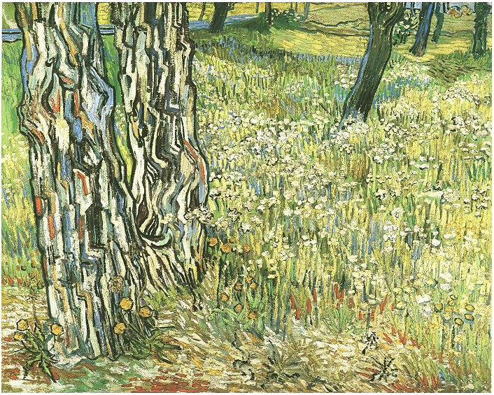 Vincent van Gogh Pine Trees and Dandelions in the Garden of Saint-Paul Hospital Painting Vincent van Gogh's Pine Trees and Dandelions in the Garden of Saint-Paul Hospital Painting