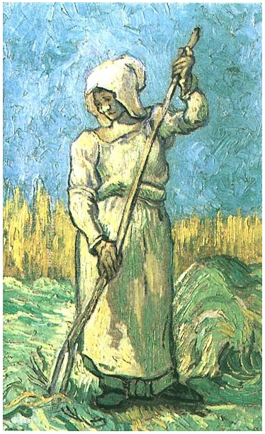 Vincent van Gogh Mujer campesina con rastrillo Painting Vincent van Gogh's Mujer campesina con rastrillo Painting
