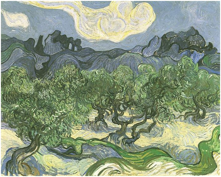 Vincent van Gogh Olivos con los Alpilles en el fondo Painting Vincent van Gogh's Olivos con los Alpilles en el fondo Painting