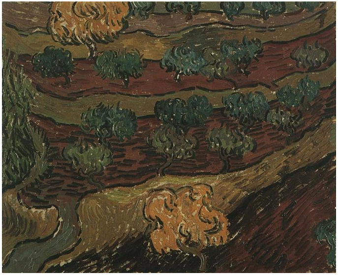 Vincent van Gogh Olivos contra una ladera de una colina Painting Vincent van Gogh's Olivos contra una ladera de una colina Painting