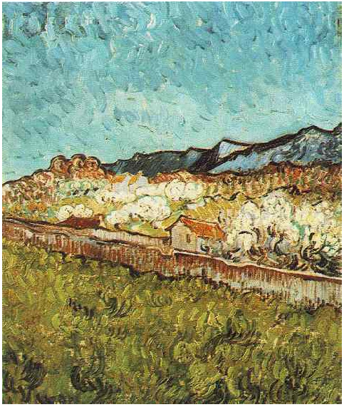 Vincent van Gogh Al pie de las montañas Painting Vincent van Gogh's Al pie de las montañas Painting