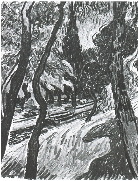 Vincent van Gogh Árboles en el jardín del Hospital de San Pablo Painting Vincent van Gogh's Árboles en el jardín del Hospital de San Pablo Painting