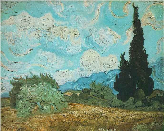 Vincent van Gogh's Wheat Field with Cypresses Painting