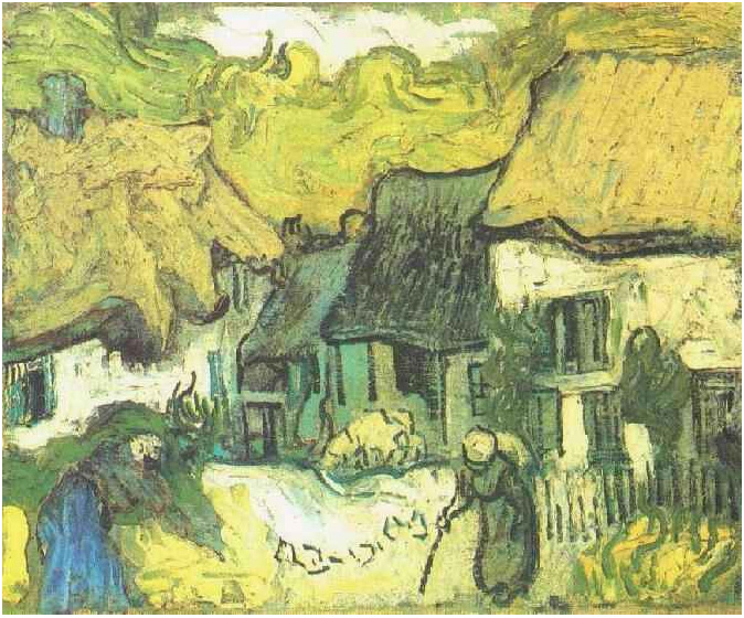 Vincent van Gogh Casas de campo con techo de paja en Jorgus Painting Vincent van Gogh's Casas de campo con techo de paja en Jorgus Painting