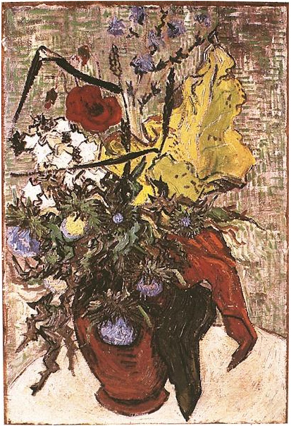 Vincent van Gogh Flores silvestres y cardos en un florero Painting Vincent van Gogh's Flores silvestres y cardos en un florero Painting