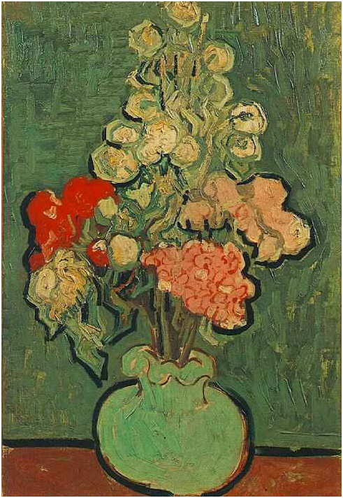 Vincent van Gogh Naturaleza muerta: Vaso con malvas de rosas Painting Vincent van Gogh's Naturaleza muerta: Vaso con malvas de rosas Painting