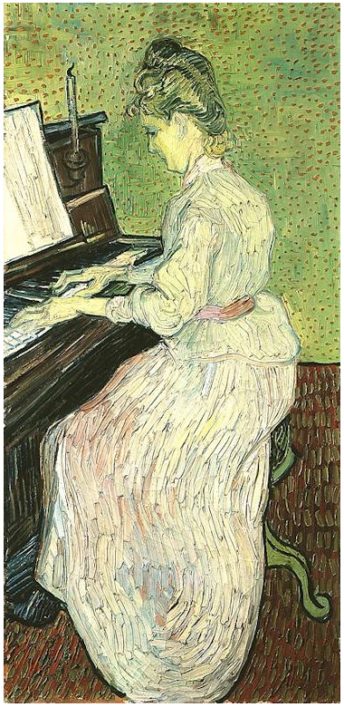 Vincent van Gogh Marguerite Gachet al piano Painting Vincent van Gogh's Marguerite Gachet al piano Painting