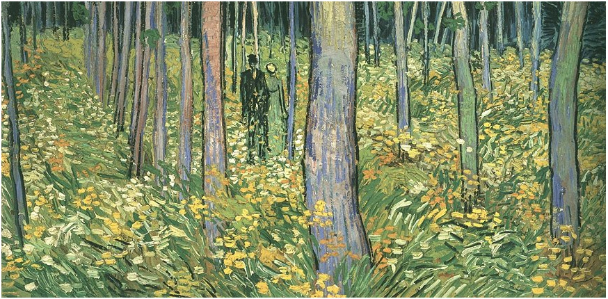Vincent van Gogh Maleza con dos figuras Painting Vincent van Gogh's Maleza con dos figuras Painting