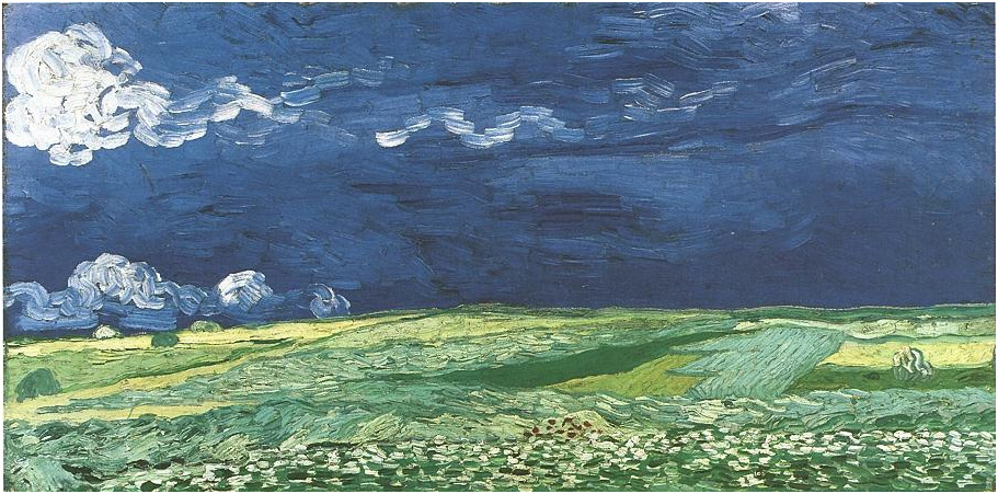 Vincent van Gogh Wheat Field Under Clouded Sky Painting Vincent van Gogh's Wheat Field Under Clouded Sky Painting