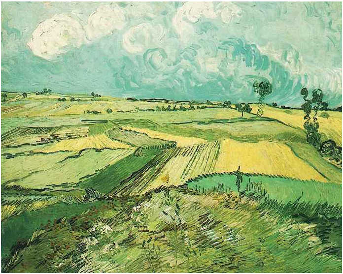 Vincent van Gogh Campos de trigo en Auvers bajo el cielo nublado Painting Vincent van Gogh's Campos de trigo en Auvers bajo el cielo nublado Painting