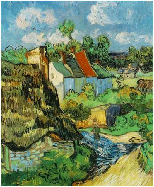 Vincent van Gogh Casas en Auvers Painting Vincent van Gogh's Casas en Auvers Painting