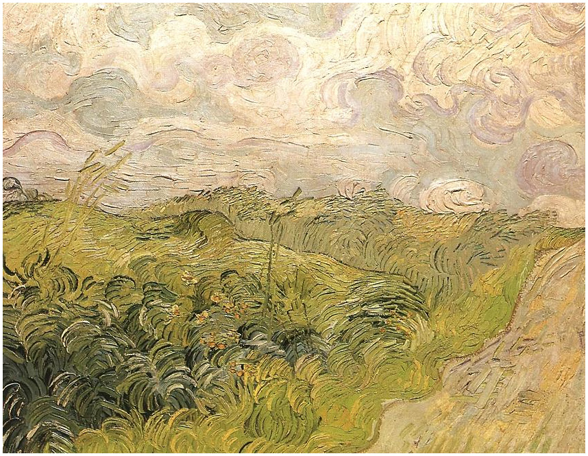 Vincent van Gogh Campos de trigo verdes Painting Vincent van Gogh's Campos de trigo verdes Painting