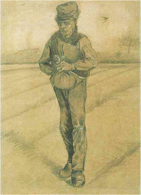 Vincent van Gogh Sembrador con mano en saco Drawing Vincent van Gogh's Sembrador con mano en saco Drawing