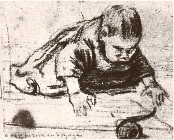 Vincent van Gogh Bebé gateando Drawing Vincent van Gogh's Bebé gateando Drawing