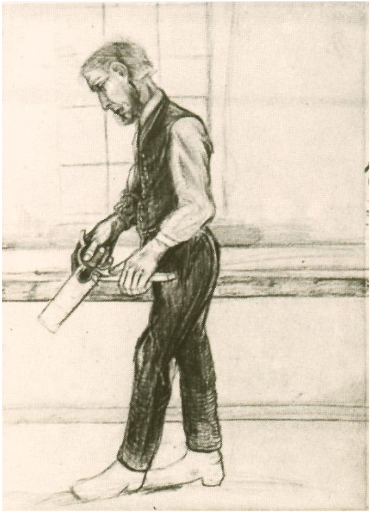 Vincent van Gogh Hombre con sierra Drawing Vincent van Gogh's Hombre con sierra Drawing