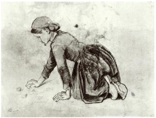 Vincent van Gogh Muchacha arrodillada Drawing Vincent van Gogh's Muchacha arrodillada Drawing